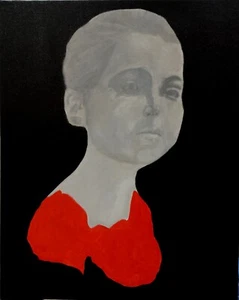 ölgemälde portrait "Monochromes Mädchen" - Bild 1 von 6