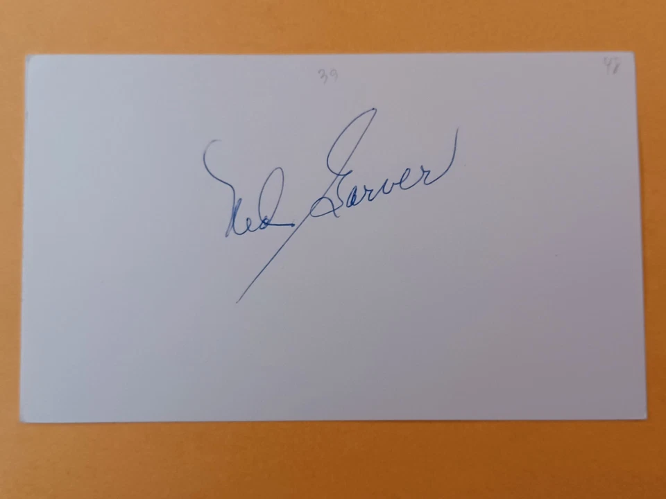 Ned Garver (d. 2017) Signed Index Card - Browns, Tigers, Athletics, Angels - Image 1 of 1