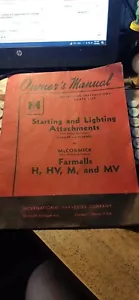 farmall starting and lighting attchment manual h-hv-m-mv - Picture 1 of 3