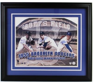 Clem Labine, Johnny Podres, Roger Craige Signed Dodgers Framed 16x20 Photo - Picture 1 of 3