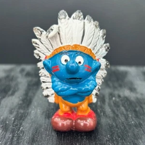 Schlümpfe 20144 Indianer Häuptling Schlumpf Vintage PVC Figur Schleich Peyo Figur - Bild 1 von 5