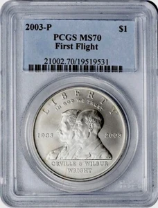 2003-P FIRST FLIGHT Silver Dollar MS70 PCGS💥FLAWLESS QUALITY💥 - Picture 1 of 4