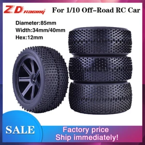 4Pcs ZD Racing 85mm Wheel Hub Rim & Rubber Tires For 1/10 Off-Road RC Car Buggy - Picture 1 of 9