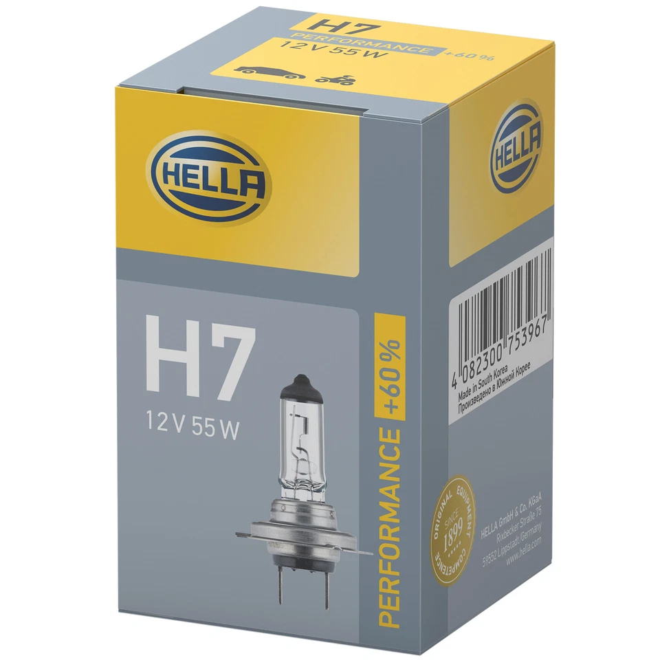 Hella Performance + 60% Headlight Bulb - 20% Longer Beam, +60% Light Output - Image 1 of 1