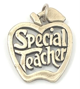 Vintage James Avery Bronze Apfel Speziallehrer Anhänger Schlüsselanhänger - Bild 1 von 3