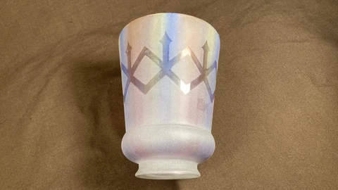 Antique Art Deco Arts Crafts Glass Lamp Light Shade 2 1/4" fitter Cover