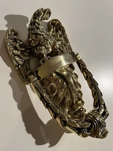 Aufbereiteter alter antiker viktorianischer großer Adler massives Messing 81/2" Türklopfer (KN124) - Bild 1 von 10