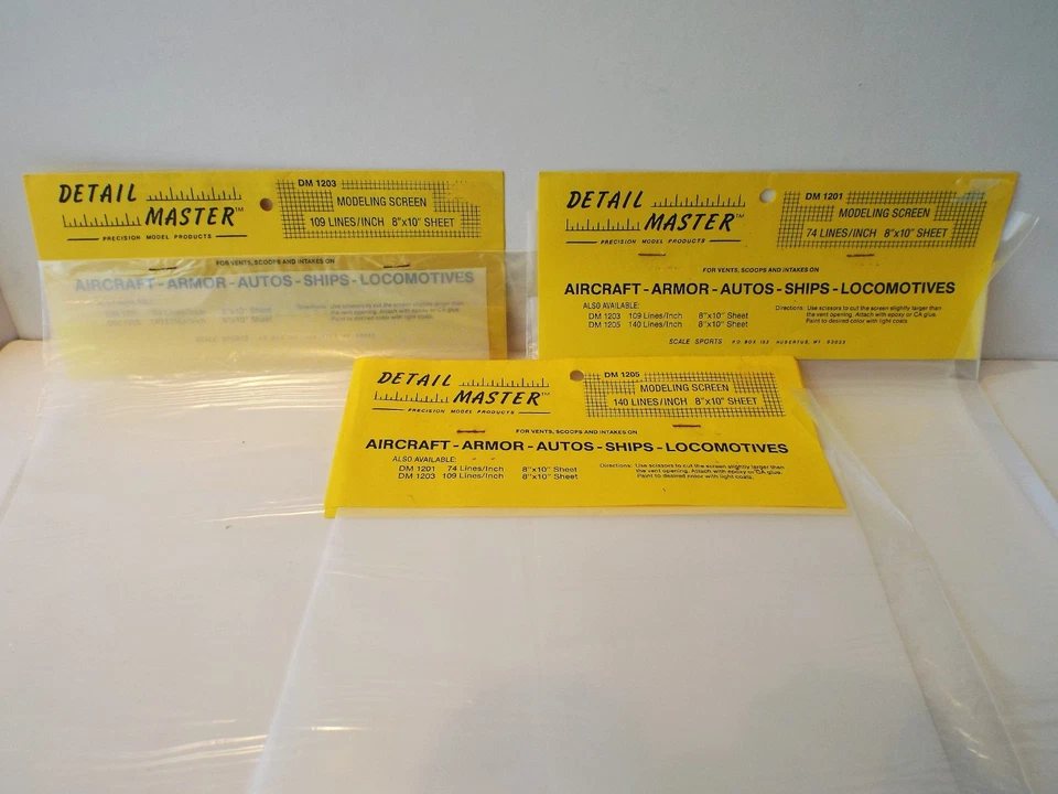 DETAIL MASTER MODELLBAUSCHIRMBLÄTTER VERSCHIEDENE MASSSTÄBE MOC (KS175) - Bild 1 von 1