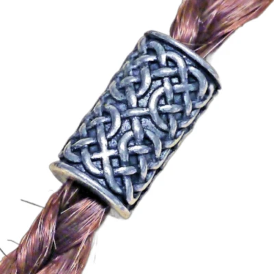 Bartperle Bartschmuck Keltik Bartring L HANDARBEIT ZINN  L:5mm + 50 Bartgummis  - Bild 1 von 3
