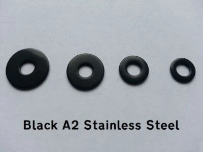CARBOLTS A2 BLACK Stainless Steel M5 Penny/Mudguard/Repair Washers