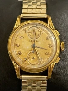 VINTAGE LORTON WATCH CO CHRONOGRAPH HERREN ARMBANDUHR 35MM VERGOLDET  - Bild 1 von 24