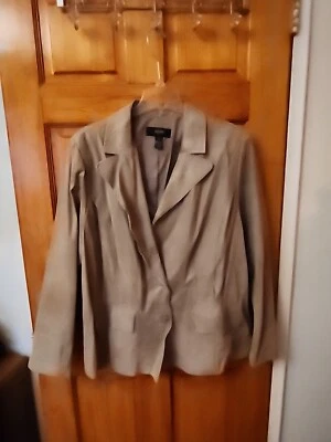 Alfani женщин натуральной кожи куртка серый размер 3 X с подкладкой новый без ЯРЛЫКОВ  - Изображение 1 из 4