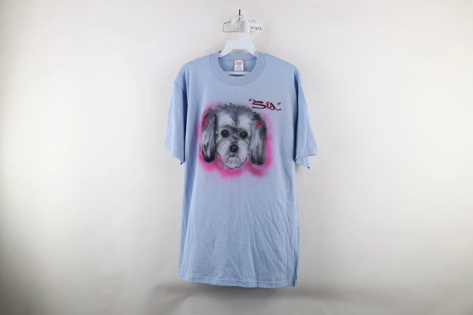 Camiseta de manga corta vintage años 80 Russell Athletic para mujer grande cepillo de aire perro EE. UU. Foto 1 de 4