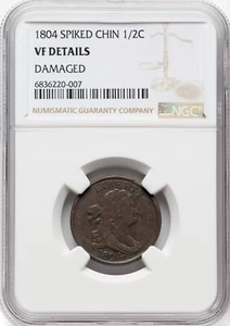 1804 Half Cent "SPIKED CHIN" NGC  VF Details - PLEASANT APPEARANCE - Picture 1 of 2