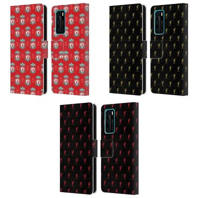LIVERPOOL FC CREST & LIVER BIRD PATTERNS PU LEATHER BOOK CASE FOR HUAWEI PHONES - Image 1 of 4