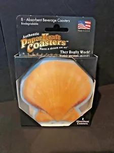 8 Authentische Papier Handwerk Saugfähig Getränke Untersetzer Muscheln NEU - Bild 1 von 5