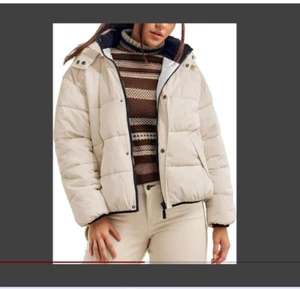 Duyang Women's Hooded Puffer Jacket Winter Cropped Size S Zip Casual Long Sleeve - Picture 1 of 4