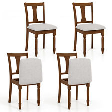 Wooden Chair Set of 4 w/ Padded Cushions, Hidden Seat Storage for Dining Room