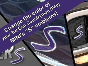 D135 Scuttle and Emblem DECAL Inserts for 3rd Gen MINI Cooper Countryman F60 S - Picture 1 of 27