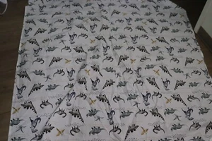 Pottery Barn Kids blue dinosaurs skeletons FLAT sheet EUC 100% cotton - Picture 1 of 2
