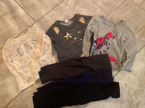 Lot of 6 Long Sleeve Shirts GAP Shirts Size 2 & Leggings Member mark Size 2 - Picture 1 of 5