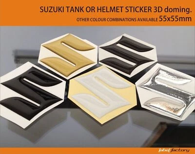Suzuki Motorsport Sticker Racing 3D S EMBLEM Motorcycle GSXR 600 750 1000 - Image 1 of 4