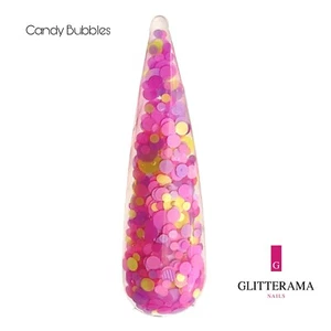 CANDY BUBBLES Glitterama Nails coloured acrylic powders pink valentines glitter - Picture 1 of 1