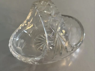Vintage Crystal Glass Basket - Image 1 of 4