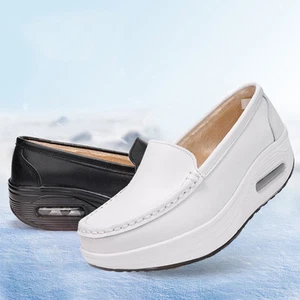 Mujeres Nueva Llegada Enfermera Zapatos Plataforma Zapatos Punta Redonda Tenis Atléticos Sin Cordones - Imagen 1 de 13