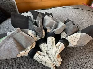 Set Of 4 Sonoma Plaid Checkered Cotton Napkins 18"x18" Claremont Black & White - Picture 1 of 6