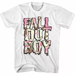 Fall Out Boy Neopolitan Logo Men's T Shirt FOB Punk Alt Rock Concert Tour Merch - Picture 1 of 4