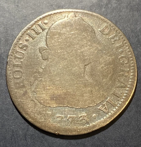 1773 Inverted FM Mexico Silver 2 Reales Antique 1700's Error Colonial Coin Cover