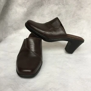 Clarks Bendables Leather Slip-On Block Heels, Women's 6M (Brown) - Picture 1 of 9