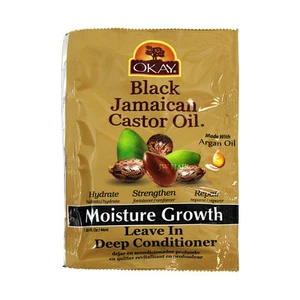 Acondicionador profundo Okay Black Jamaican Ricino Aceite Humedad Crecimiento Hoja 1,5 OZ - Imagen 1 de 1