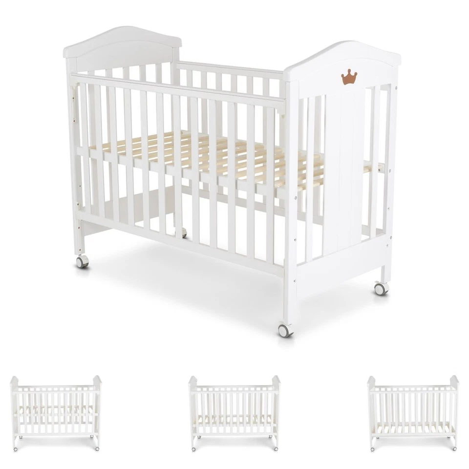 Cangaroo Babybett Wing 120 x 60 cm Gitterbett Buchenholz Räder 3 Höhenpositionen - Bild 1 von 1