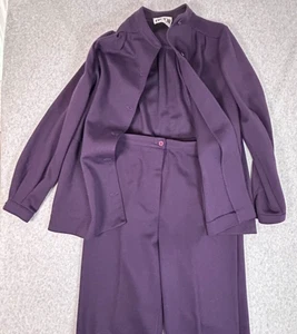 ACT III Vintage Purple Jacket Pants Suit 2 PC Set Size 8 Read Condition Notes - Picture 1 of 13