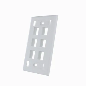 6-Port Keystone Jack RJ45 CAT Network Faceplate Wall Plate- White w/Windows - Picture 1 of 3