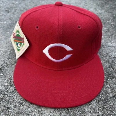 Vintage Cincinnati Reds New Era Fitted Hat Cap Sz 7 5/8 MLB On Field 80s 90s NWT - Image 1 of 4