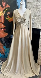 Vintage langes Kleid Lillie Diamond Of California champagnerfarben Größe S/M Pailletten - Bild 1 von 19