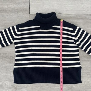 GAP Girls (M) Navy Blue & White Striped Turtleneck Sweater - Picture 1 of 3