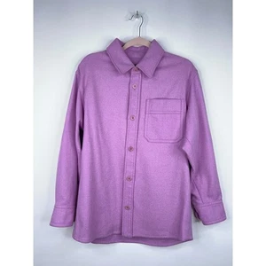 APC Men's Wool Blend Shirt Jacket Purple Basile Long Sleeve Button Down Medium - Picture 1 of 9