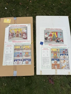 Dos Chimenea Motionette Vintage Telco Creations Navidad Expositor Desplegable Nuevo Foto 1 de 4