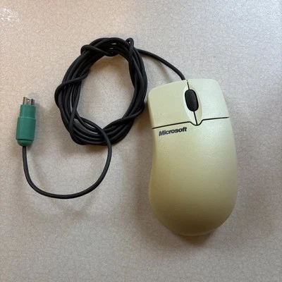 Microsoft PS/2 IntelliMouse Mouse in White (3-Button, Trackball, X08-18322  - Image 1 of 3