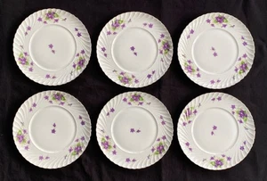6 Platos de Ensalada Royal Tettau Viola Violetas Borde Platino Alemania Zona EE. UU. - 7-3/4" - Imagen 1 de 4