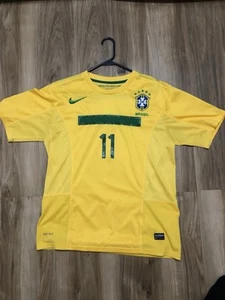Nike Brasil Neymar Jr Home Jersey #11 Mens 2011-12 Yellow Soccer Futbol Brazil - Picture 1 of 18
