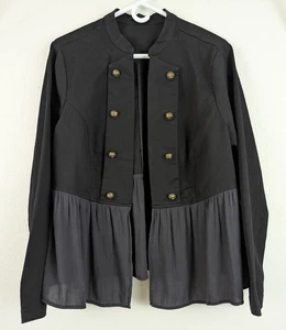 Torrid sz 2 or 2X Military Peplum Jacket open front black and gray 0232 - Picture 1 of 6