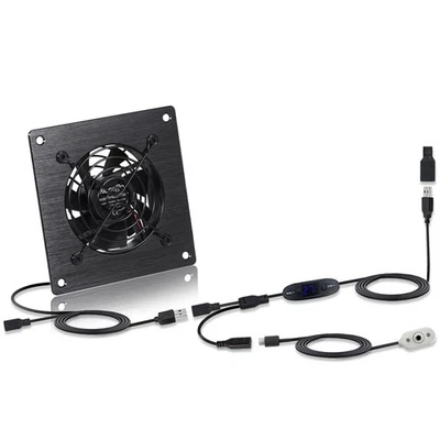 80mm Temperature-Controlled USB/DC Silent Cooling Fan - 5V/12V Dual Voltage,4... - Image 1 of 4