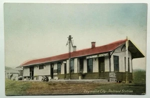 Vintage Raymond City Railroad Station Depot New Hampshire NH Postcard Litho - Picture 1 of 2