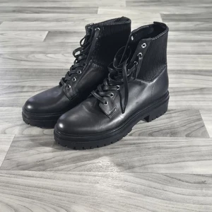 Gianvito Rossi Leather Martis Lace Up Combat Boots Size 40eu 9.5 US - Picture 1 of 11
