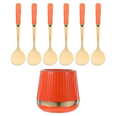  7 Pcs Leichter Luxus -Kaffeelöffel Latte Spoons Stainless Steel Coffee Stirrers - Bild 1 von 4